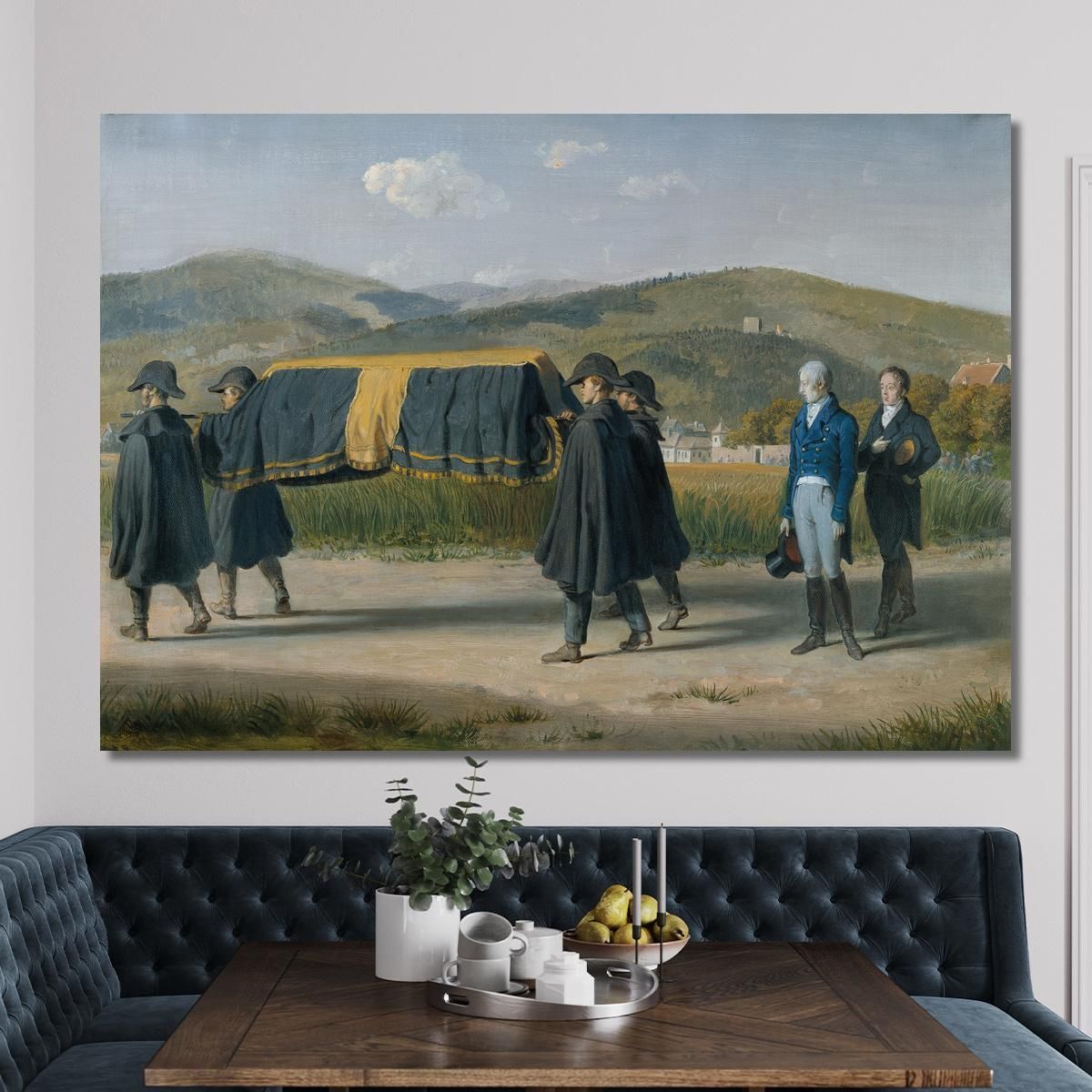 Emperor Franz I Of Austria Follows The Coffin Of A Poor Johann Peter Krafft jpk33 canvas print 
