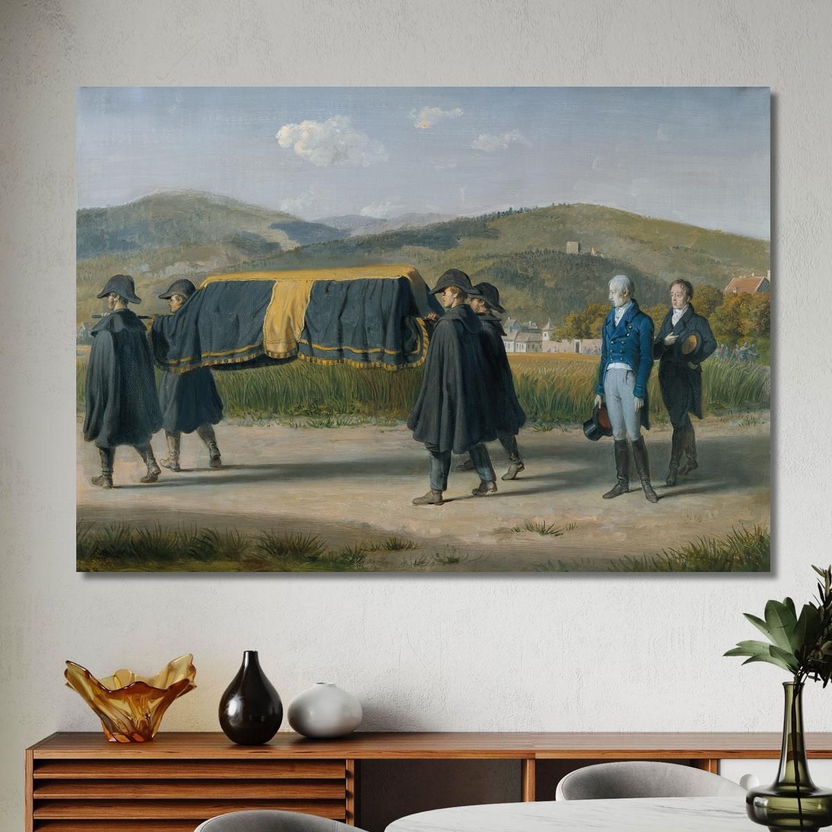 Emperor Franz I Of Austria Follows The Coffin Of A Poor Johann Peter Krafft jpk33 canvas print 