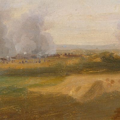 Landscape Study With Burning Villages In The Background Johann Peter Krafft jpk40 canvas print