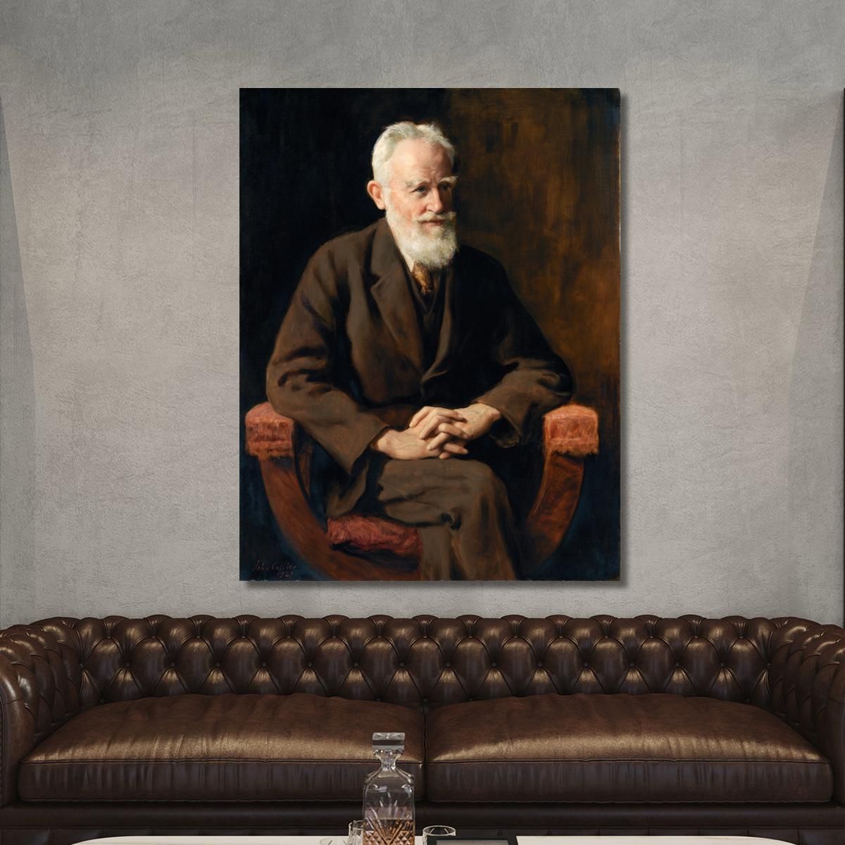 Portrait Of George Bernard Shaw 1856-1950 Dramatist John Collier jcl15 canvas print 