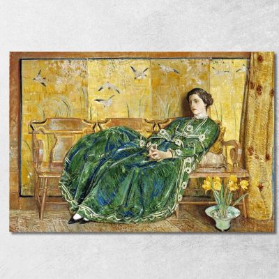 April The Green Gown Childe Hassam chs4 canvas print 