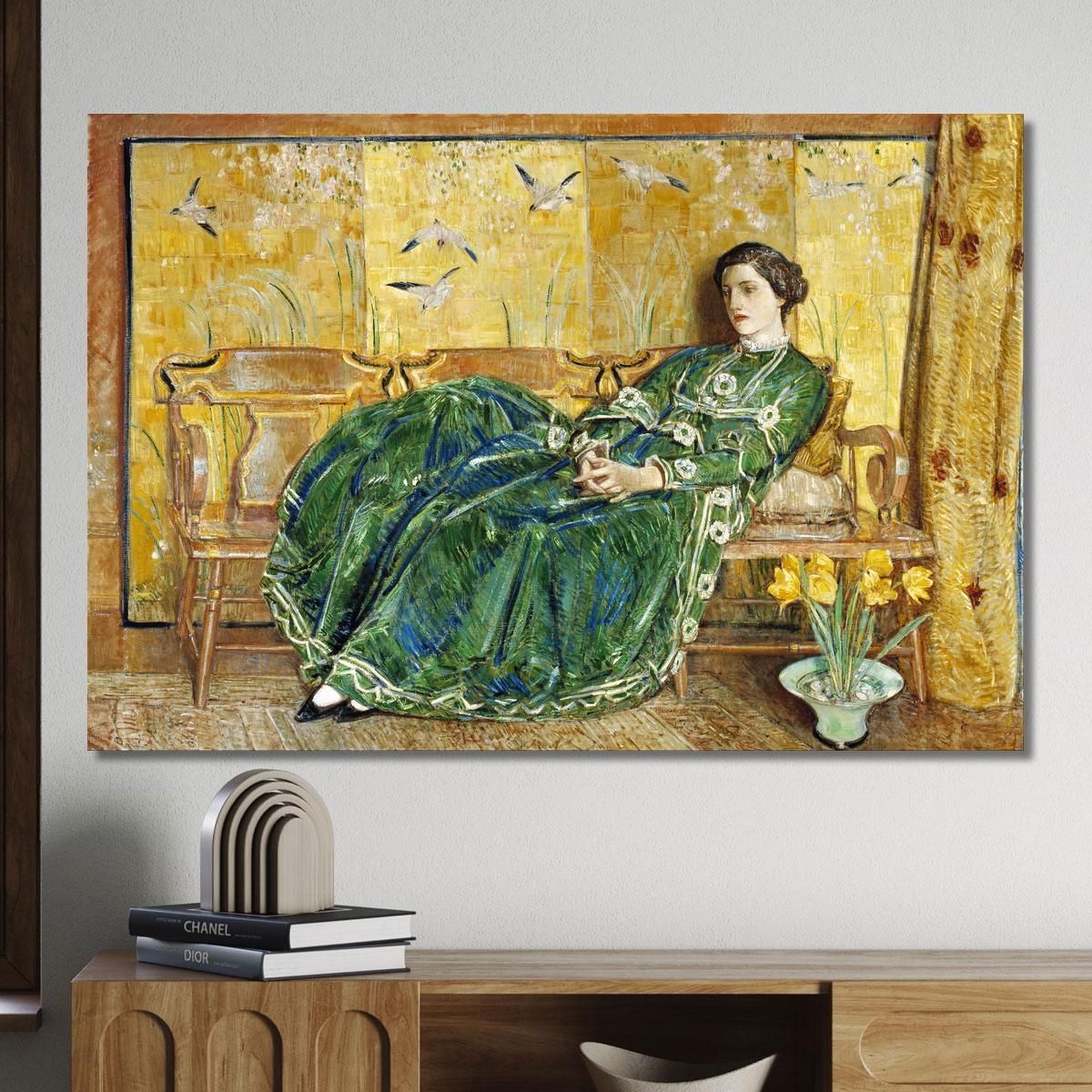 April The Green Gown Childe Hassam chs4 canvas print 