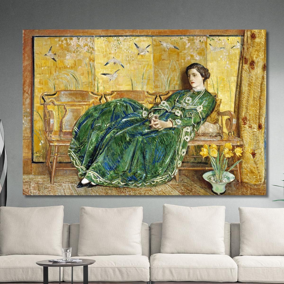 April The Green Gown Childe Hassam chs4 canvas print 