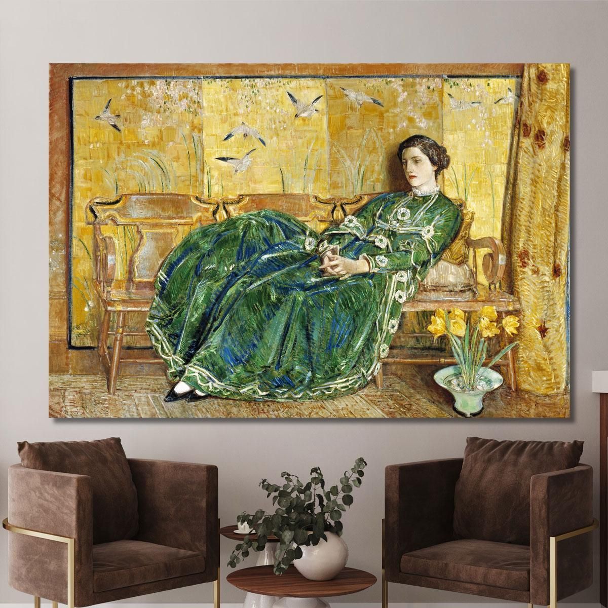 April The Green Gown Childe Hassam chs4 canvas print 