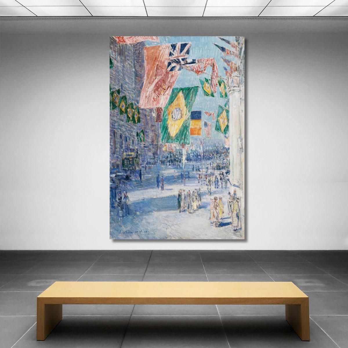 Avenue Of The Allies Brazil Belgium Childe Hassam chs6 canvas print