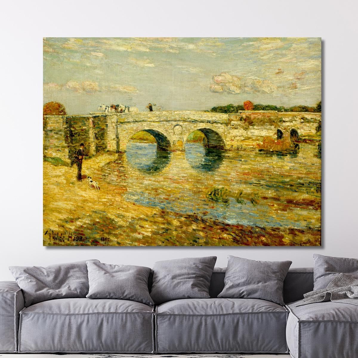 Bridge Over The Stour Childe Hassam chs10 canvas print 