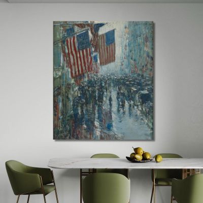 Rainy Day Fifth Avenue Childe Hassam chs58 canvas print 