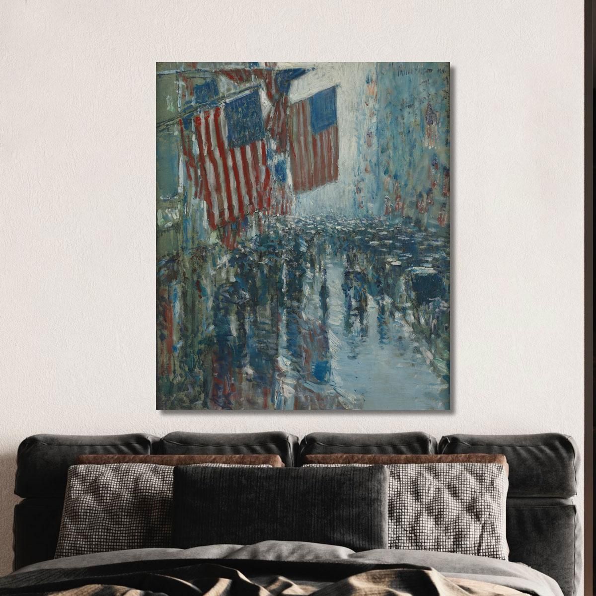 Rainy Day Fifth Avenue Childe Hassam chs58 canvas print 