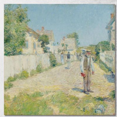 Street In Gloucester Childe Hassam chs67 canvas print 