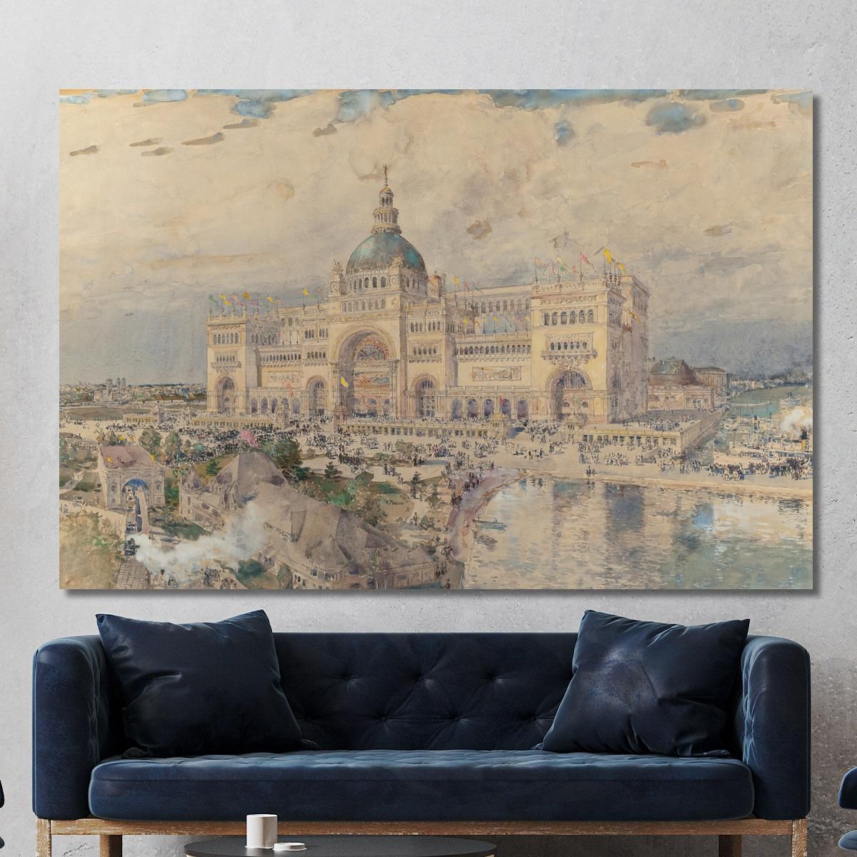 The Mackaye Spectatorium With Iowa Pavillion In Foreground Columbian Exposition Childe Hassam chs80 canvas print 