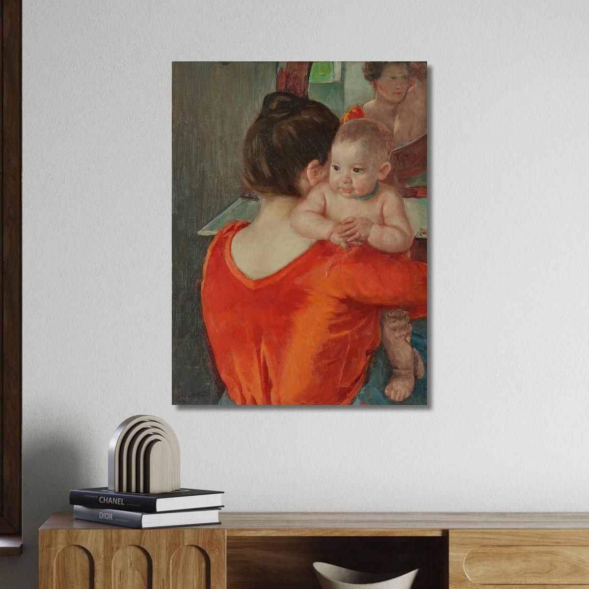 Baby Charles Looking Over His Mother'S Shoulder Mary Cassatt mcs7 canvas print 
