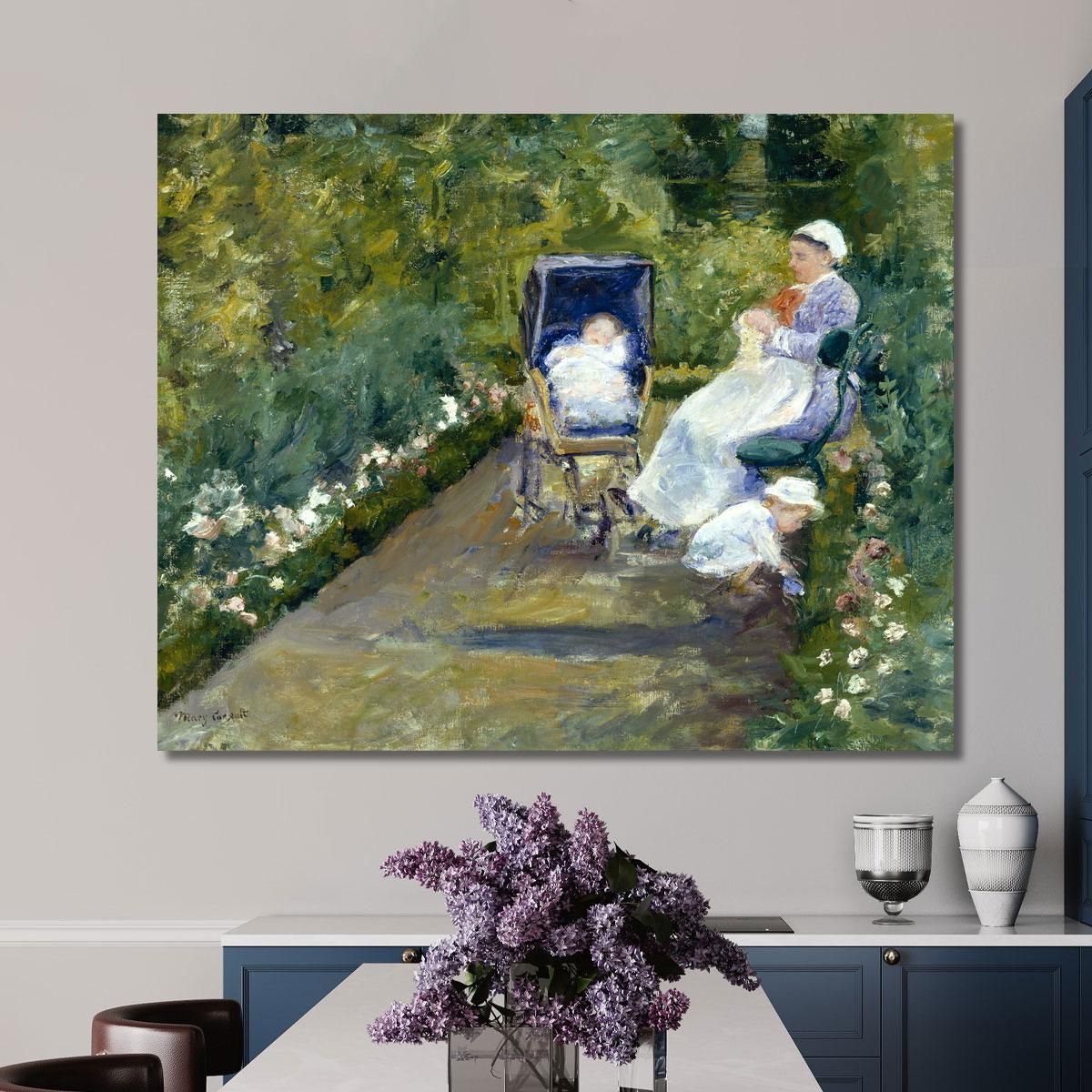 Children In A Garden The Nurse Mary Cassatt mcs12 canvas print 