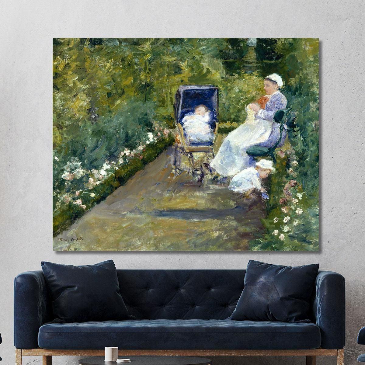 Children In A Garden The Nurse Mary Cassatt mcs12 canvas print 