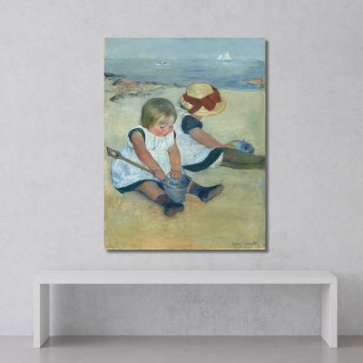 Children Playing On The Beach Mary Cassatt mcs13 canvas print 