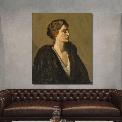 A Lady In Black Lady Gwendeline Spencer-Churchill Sir John Lavery sjl2 canvas print 