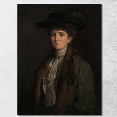 A Lady In Brown Thought To Be Margaret Edith Bannatyne Cobb Sir John Lavery sjl3 canvas print 