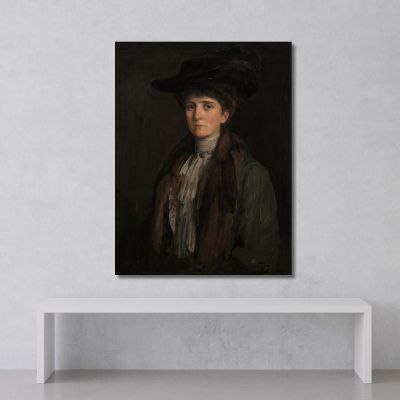 A Lady In Brown Thought To Be Margaret Edith Bannatyne Cobb Sir John Lavery sjl3 canvas print 