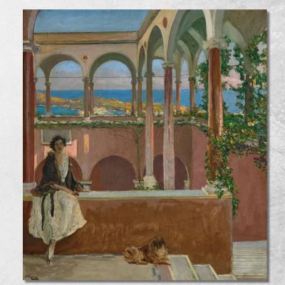 A Villa On The Riviera Sir John Lavery sjl7 canvas print 