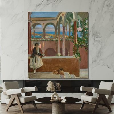 A Villa On The Riviera Sir John Lavery sjl7 canvas print 
