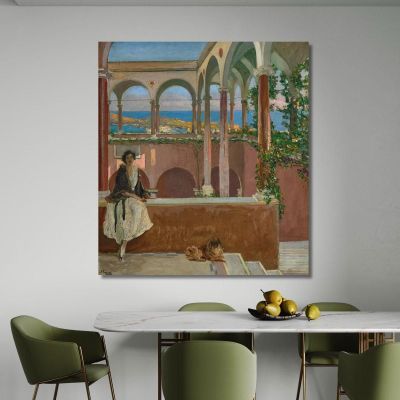 A Villa On The Riviera Sir John Lavery sjl7 canvas print 