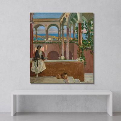A Villa On The Riviera Sir John Lavery sjl7 canvas print 