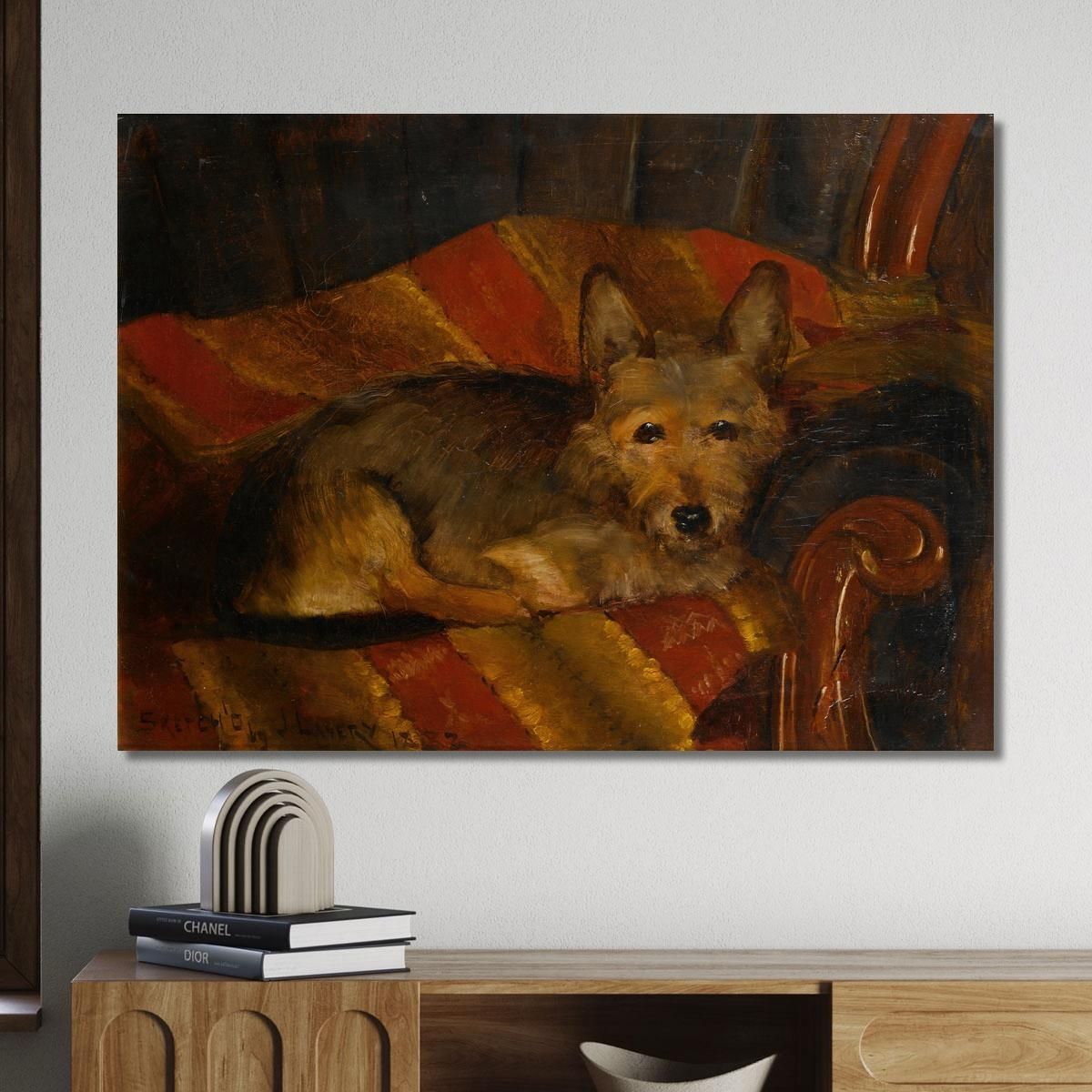 Dog On A Chair Sir John Lavery sjl14 canvas print 