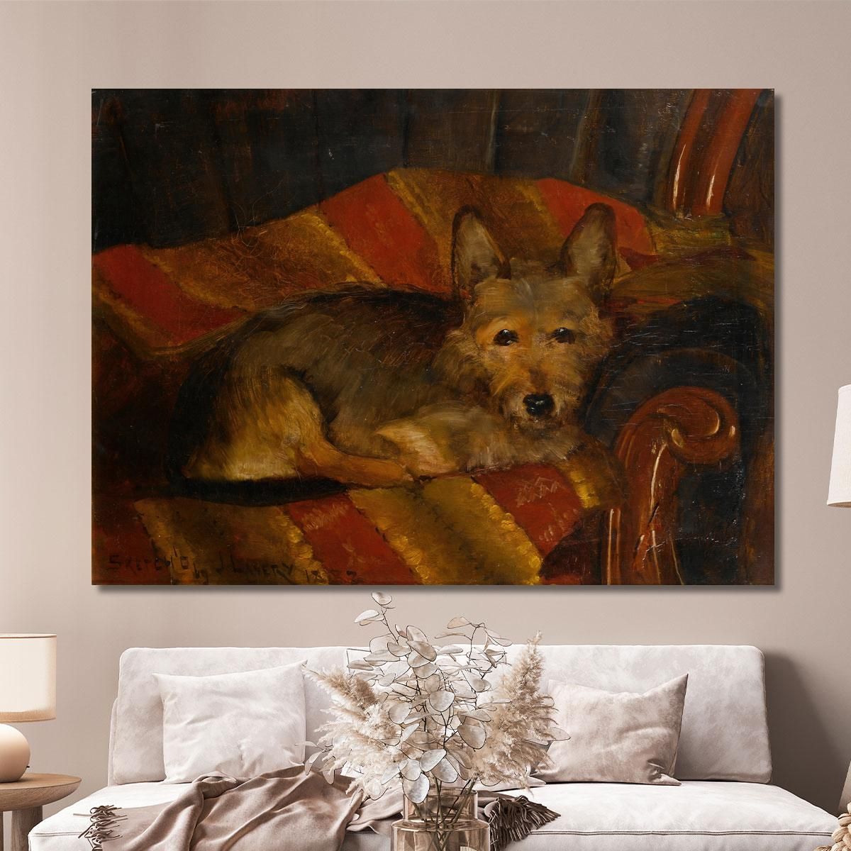 Dog On A Chair Sir John Lavery sjl14 canvas print 