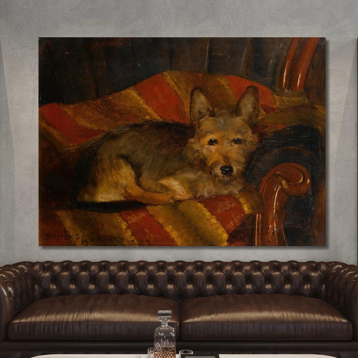 Dog On A Chair Sir John Lavery sjl14 canvas print 
