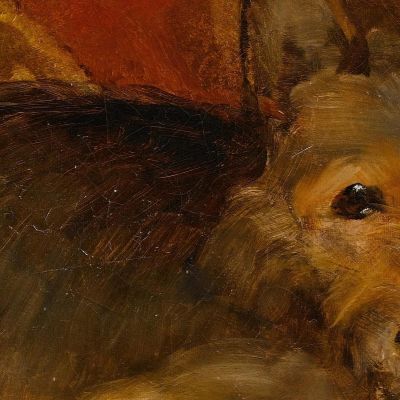 Dog On A Chair Sir John Lavery sjl14 canvas print