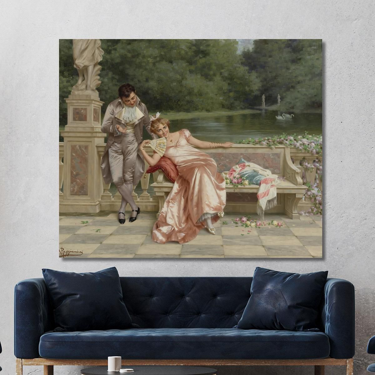 The Flirtation Vittorio Reggianini vrg18 canvas print 