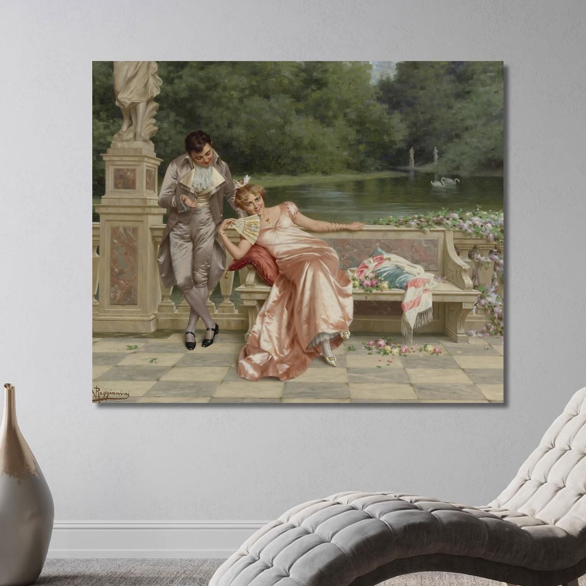 The Flirtation Vittorio Reggianini vrg18 canvas print 