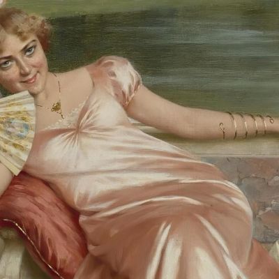 The Flirtation Vittorio Reggianini vrg18 canvas print