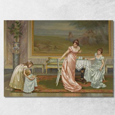 The Tea Party Vittorio Reggianini vrg27 canvas print 
