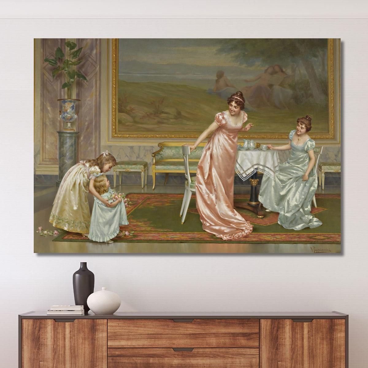 The Tea Party Vittorio Reggianini vrg27 canvas print 