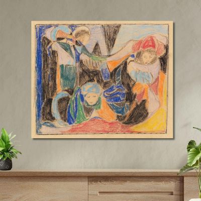 Three Figures In Landscape Adolf Hölzel ahl10 canvas print 