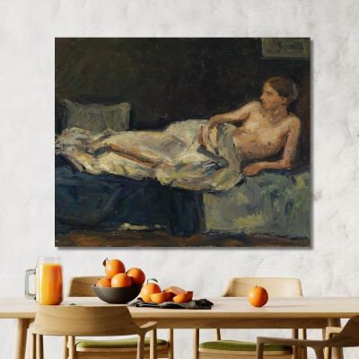 Reclining Half-Nude Adolf Hölzel ahl35 canvas print 