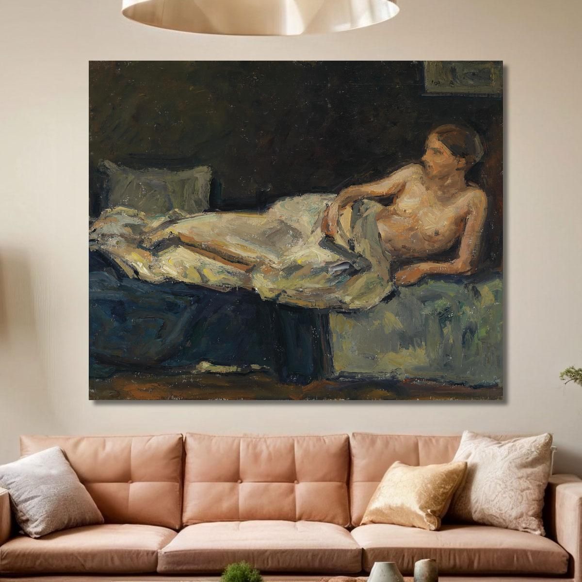 Reclining Half-Nude Adolf Hölzel ahl35 canvas print 