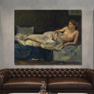 Reclining Half-Nude Adolf Hölzel ahl35 canvas print 