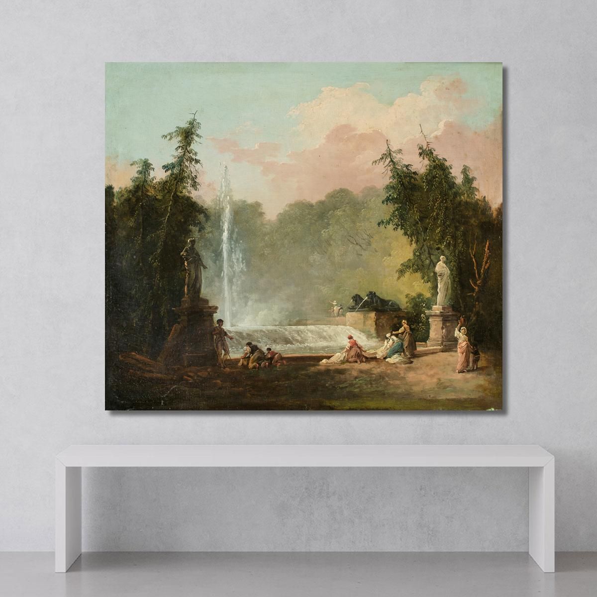 A Fountain In A Park Hubert Robert hrb7 canvas print 
