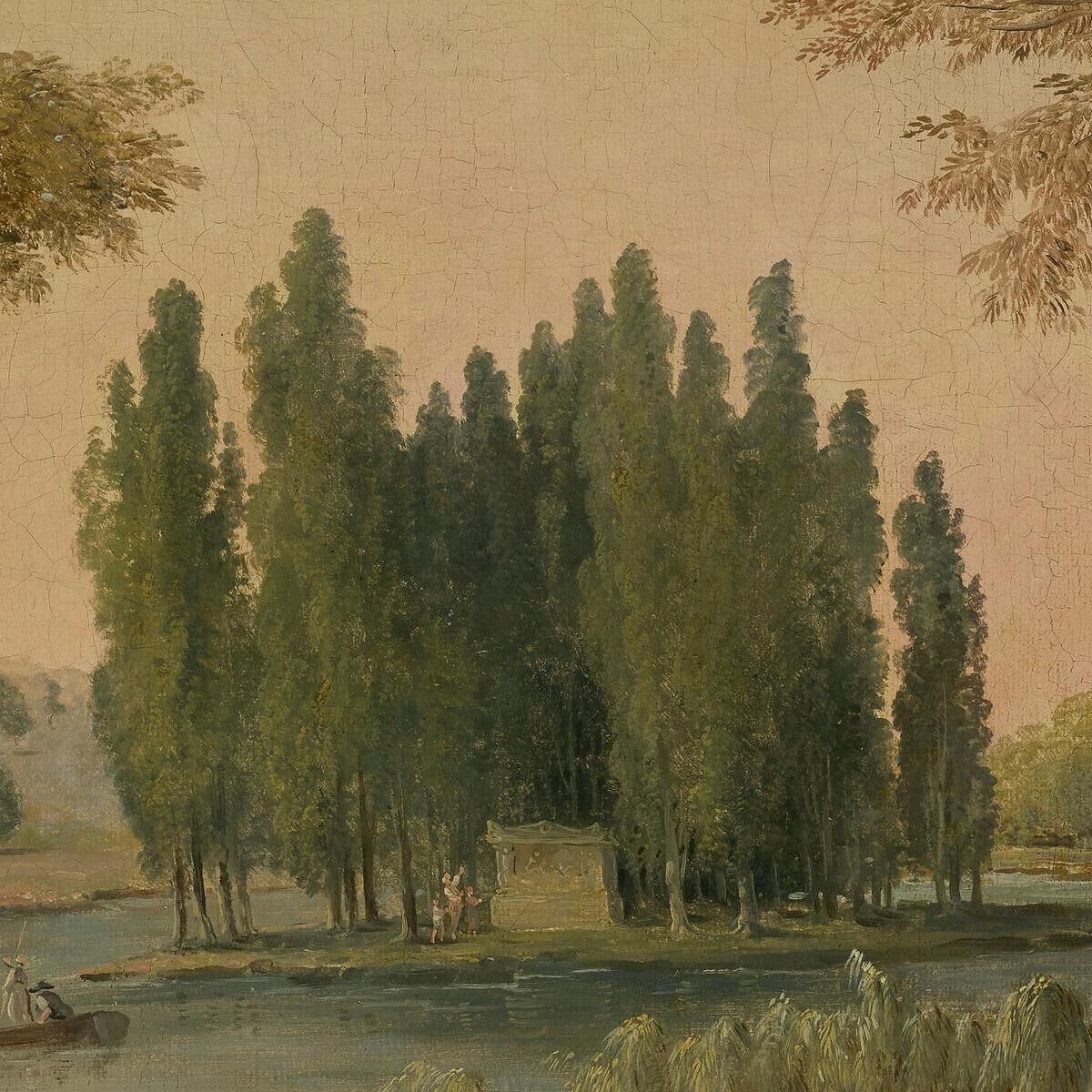 A View Of The Park At Ermenonville With The Tomb Of Jean-Jacques Rousseau Hubert Robert hrb15 canvas print