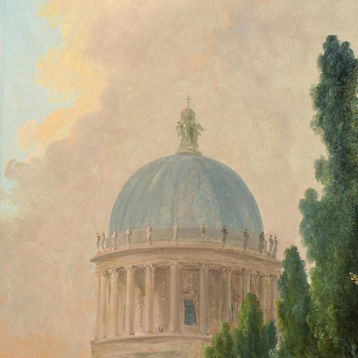 Imaginary View Of Rome With The Horse-Tamer Of The Monte Cavallo And A Church Hubert Robert hrb44 canvas print
