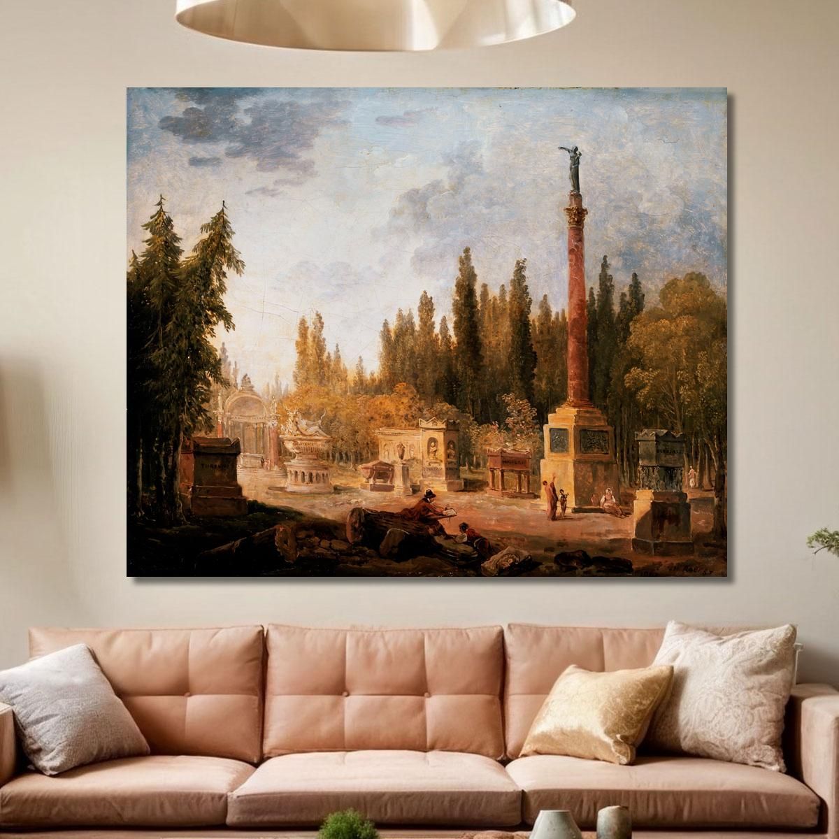 The Garden Of The Museum Of French Monuments Former Convent Of The Petits-Augustins Hubert Robert hrb65 canvas print 