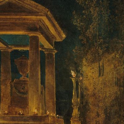 The Temporary Mausoleum Of Jean-Jacques Rousseau On The Tuileries Basin Hubert Robert hrb66 canvas print
