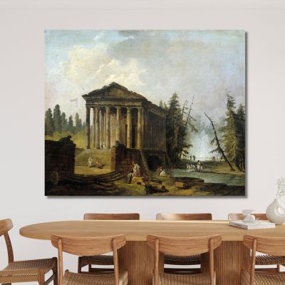 The Ancient Temple Hubert Robert hrb68 canvas print 