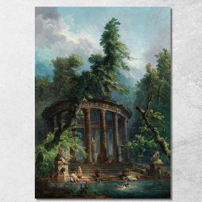 The Bathing Pool Hubert Robert hrb91 canvas print 