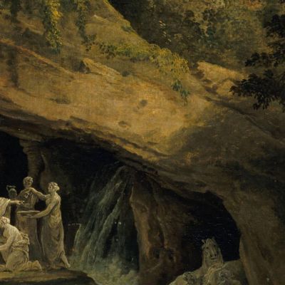 The Baths Of Apollo In Versailles Hubert Robert hrb92 canvas print