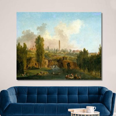 View Of The Park Of Méréville Hubert Robert hrb123 canvas print 