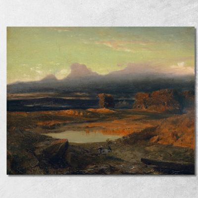 Landscape At Sunset Arnold Böcklin abk20 canvas print