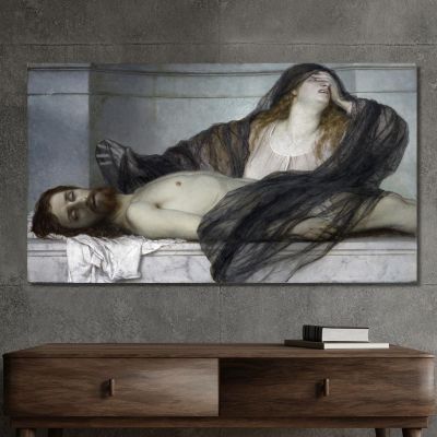 Magdalene Grieving Over The Body Of Christ Arnold Böcklin abk24 canvas print 