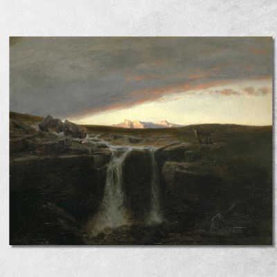 Mountain Landscape With Waterfall Arnold Böcklin abk31 canvas print 
